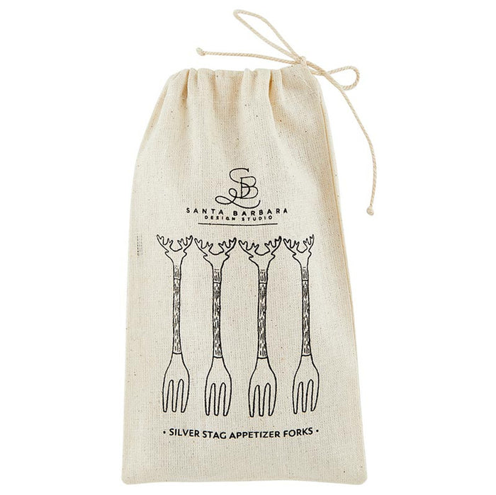 S/4 Gold Stag Appetizer Forks