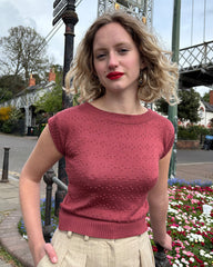 1950s Scoop Neck Knitted Top - Rose