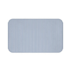 Seersucker Stripe Bath Mat Chambray Blue & White