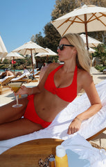 Malta Top ~ Hot Tamale Red Scrunch