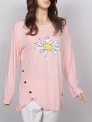 Shirt - Long Sleeved Daisy Print