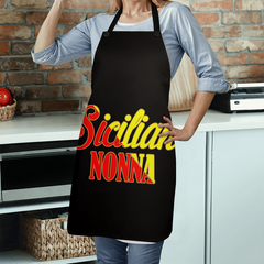Sicilian Nonna Apron Black 27"x30"