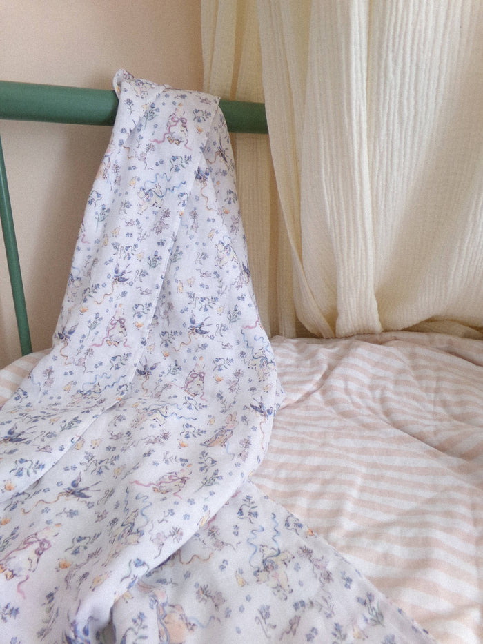 Spring Swaddle Blanket - Organic Cotton Muslin Baby Blanket - La La Lu