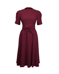 1940s Stanwyck Dress - Aubergine