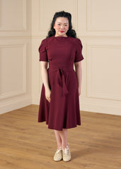 1940s Stanwyck Dress - Aubergine
