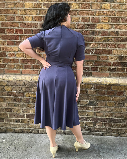 1940s Stanwyck Dress - Steel