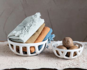 Stoneware Basket Bowls