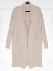 Stretchy Cable Knitted Cardigan W/ Pockets