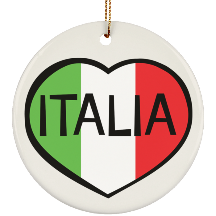 SUBORNC Ceramic Circle Ornament - Italia Heart
