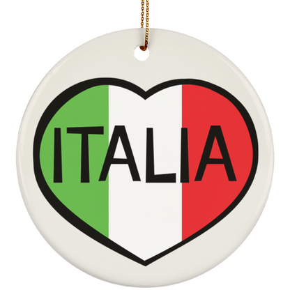SUBORNC Ceramic Circle Ornament - Italia Heart