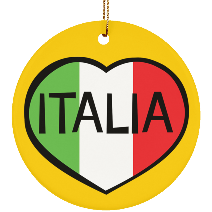 SUBORNC Ceramic Circle Ornament - Italia Heart