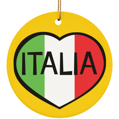 SUBORNC Ceramic Circle Ornament - Italia Heart