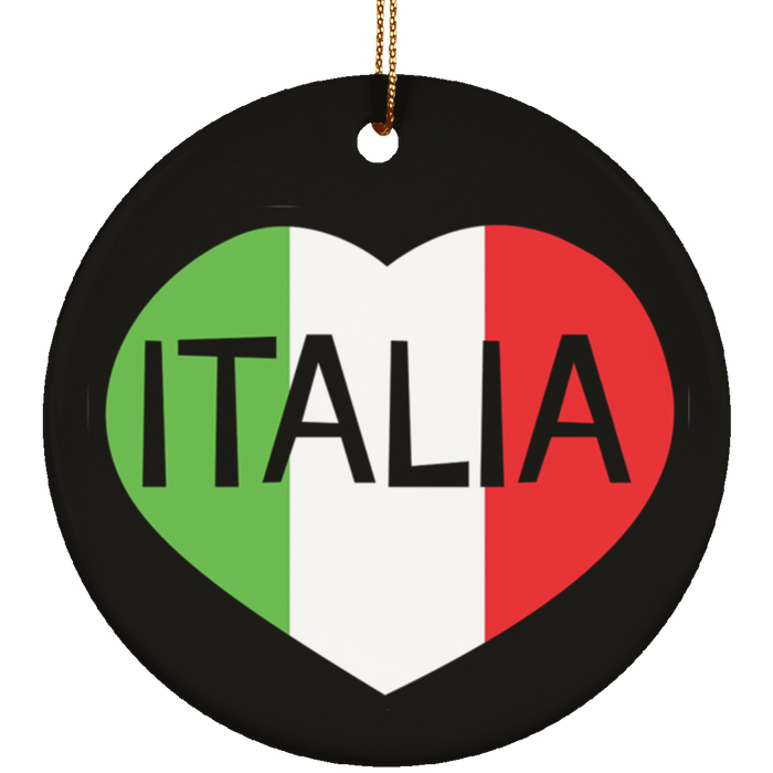 SUBORNC Ceramic Circle Ornament - Italia Heart