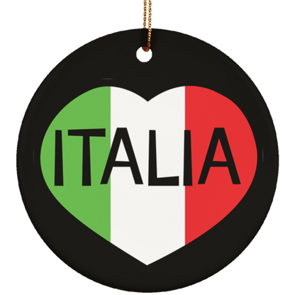 SUBORNC Ceramic Circle Ornament - Italia Heart