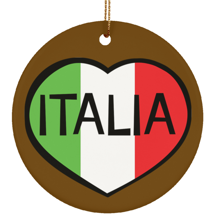 SUBORNC Ceramic Circle Ornament - Italia Heart