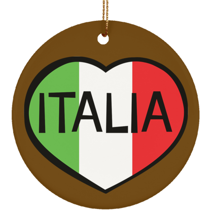 SUBORNC Ceramic Circle Ornament - Italia Heart