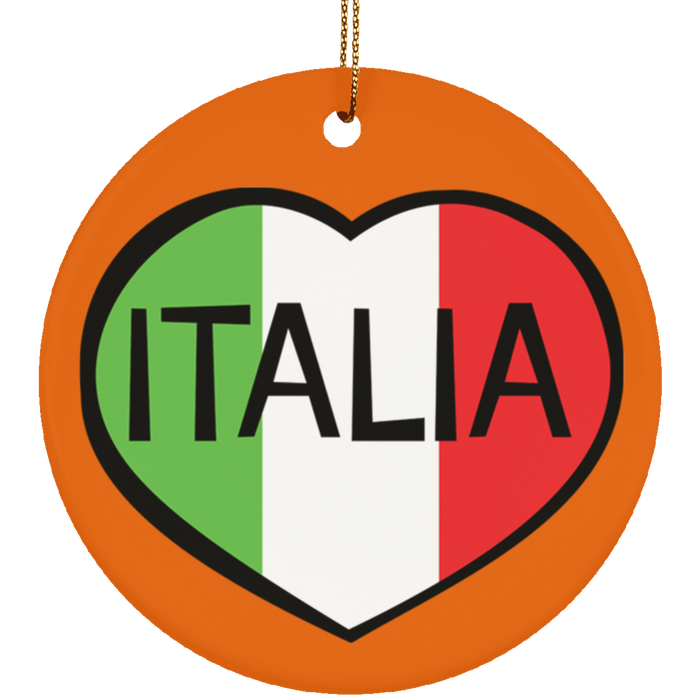 SUBORNC Ceramic Circle Ornament - Italia Heart