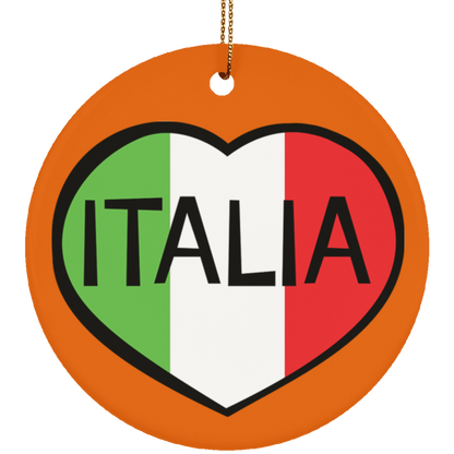 SUBORNC Ceramic Circle Ornament - Italia Heart