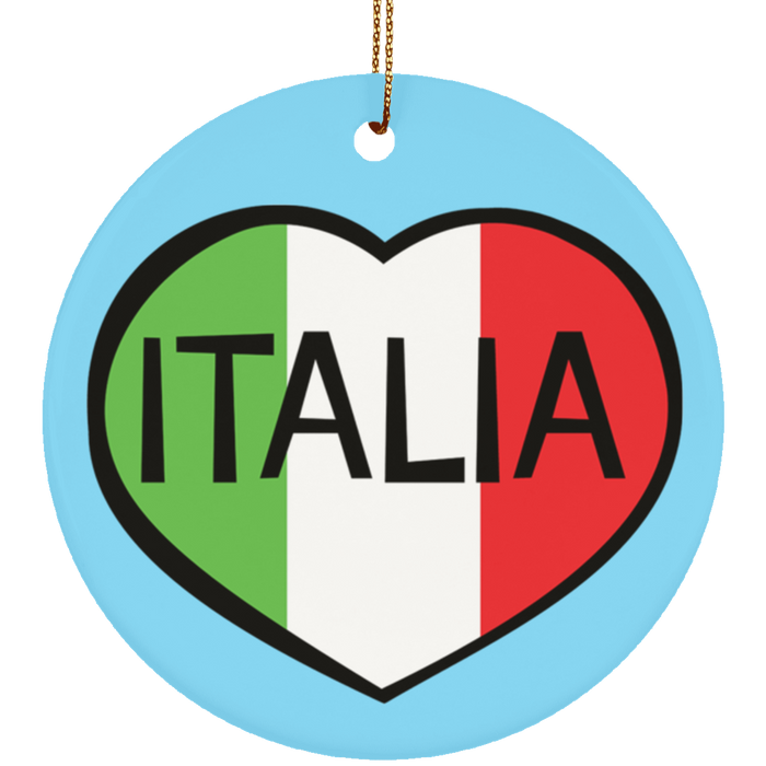 SUBORNC Ceramic Circle Ornament - Italia Heart
