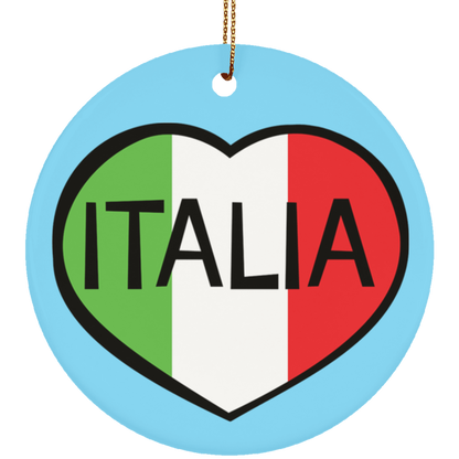 SUBORNC Ceramic Circle Ornament - Italia Heart