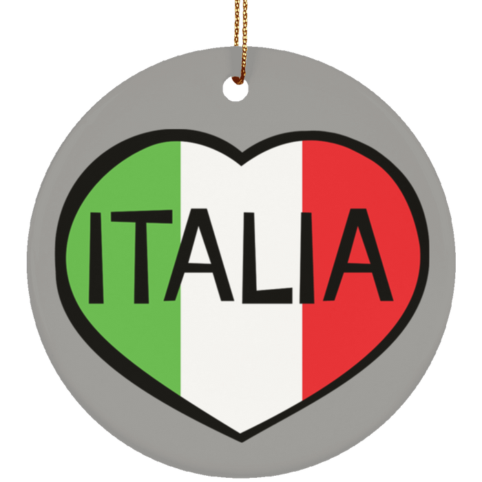 SUBORNC Ceramic Circle Ornament - Italia Heart