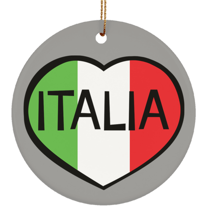 SUBORNC Ceramic Circle Ornament - Italia Heart