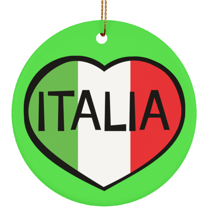 SUBORNC Ceramic Circle Ornament - Italia Heart