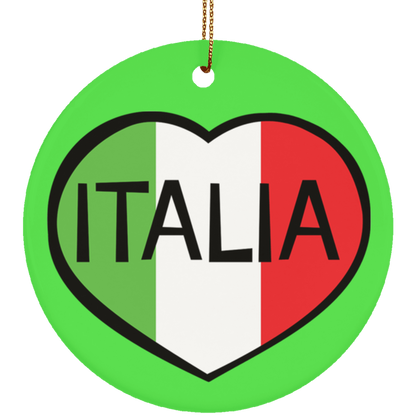 SUBORNC Ceramic Circle Ornament - Italia Heart