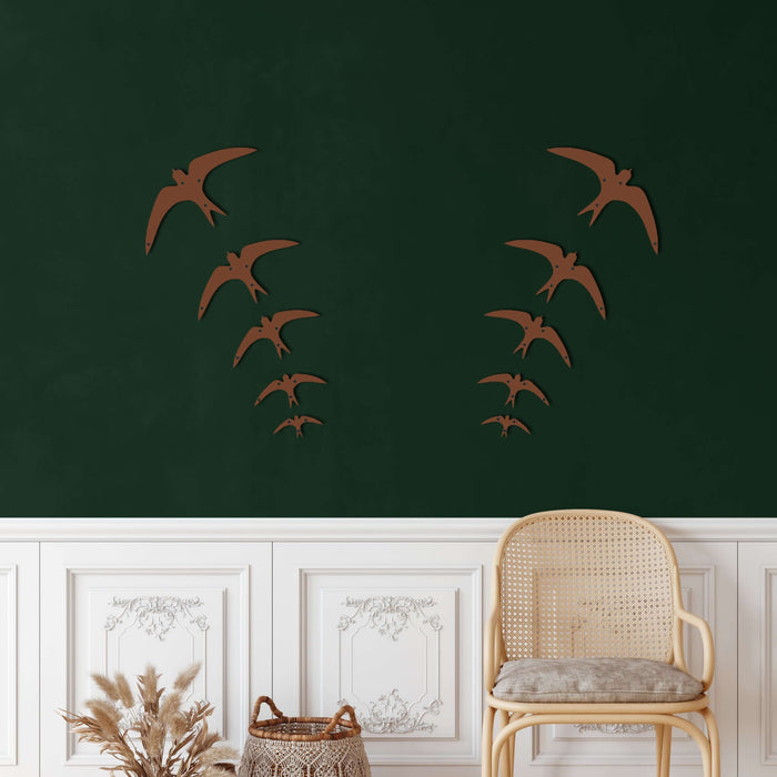 Swallow Birds Metal Wall Art - Decor available at Dekadron for $159.90