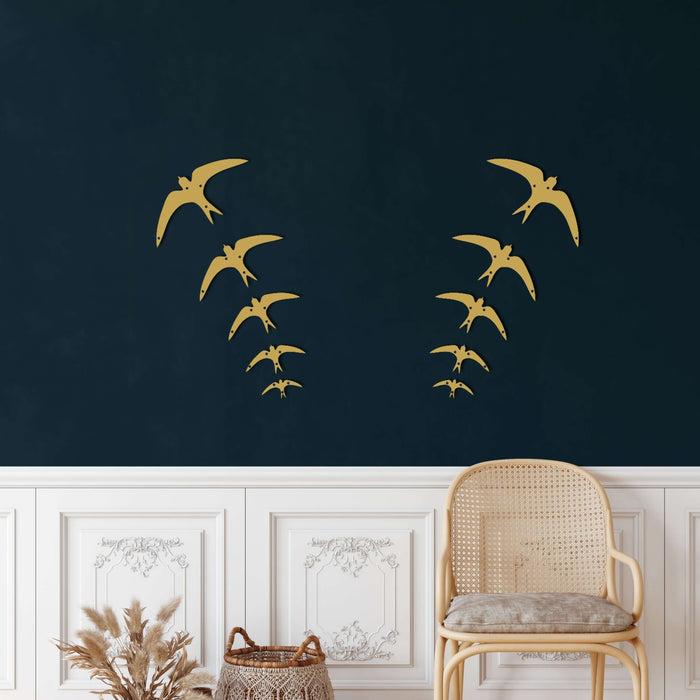 Swallow Birds Metal Wall Art - Decor available at Dekadron for $159.90