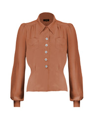 1940s Sweetheart Blouse - Burnt Peach