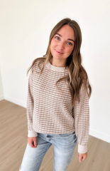 Taupe/Tan Striped Knit Sweater
