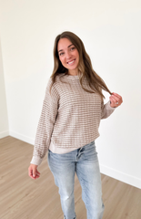 Taupe/Tan Striped Knit Sweater