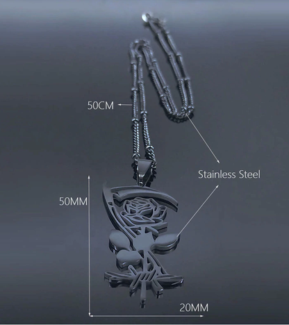 The Dark Rose  Stainless Steel Necklace