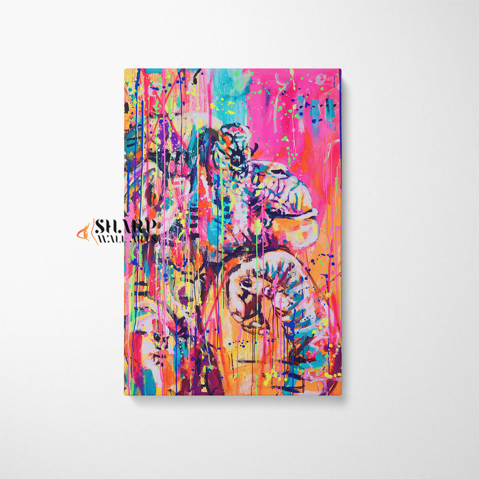 Thinking Monkey Abstract Canvas Wall Art