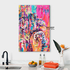 Thinking Monkey Abstract Canvas Wall Art