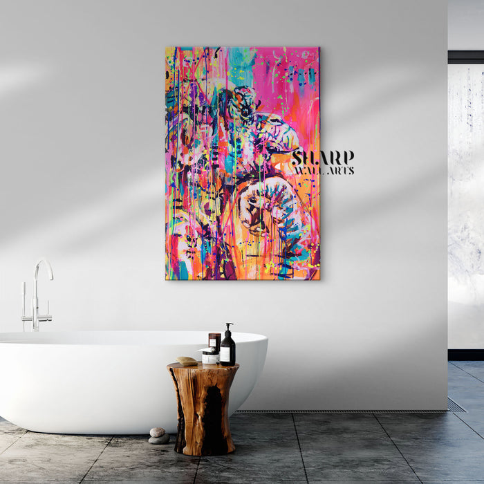 Thinking Monkey Abstract Canvas Wall Art