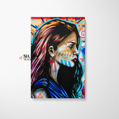 Tribal Woman Portrait Canvas Wall Art