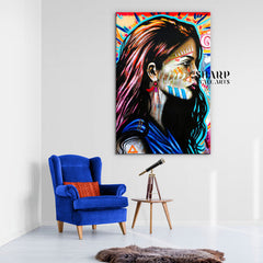 Tribal Woman Portrait Canvas Wall Art