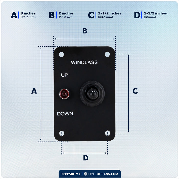 Up/Down Windlass Toggle Switch, 12V, 2-Pack - FO3740-M2 - Five Oceans