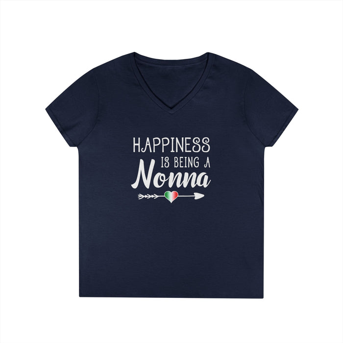 V-Neck T-Shirt - Happiness is Being a Nonna Shirt