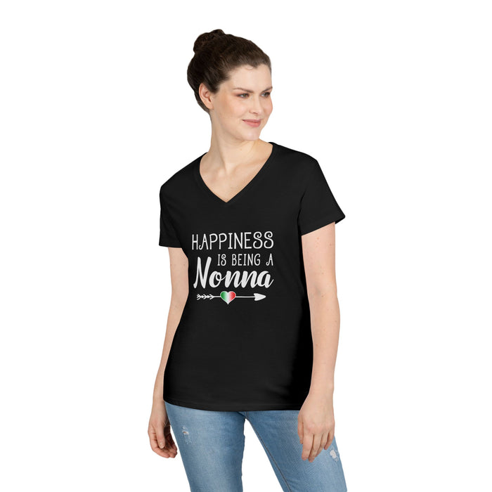 V-Neck T-Shirt - Happiness is Being a Nonna Shirt