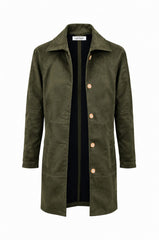 Vanessa Faux Suede Coat Olive