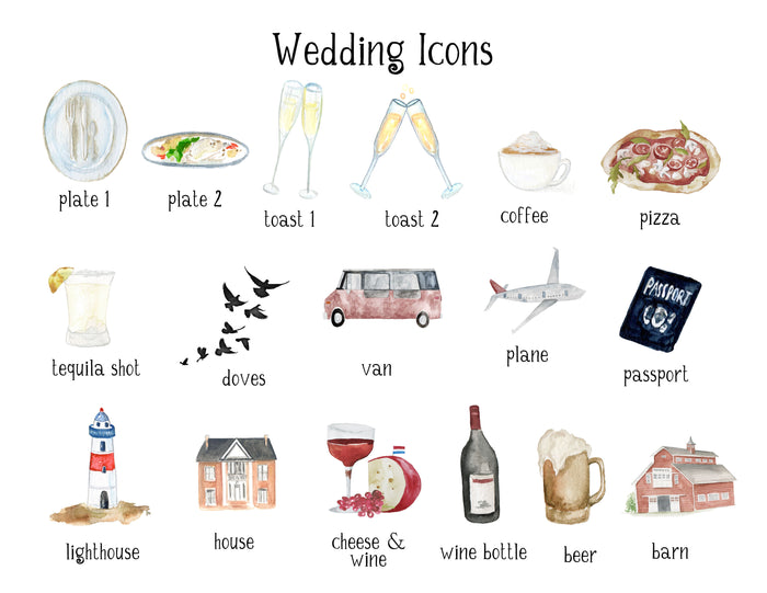 Wedding Watercolor Time Line Custom Sign