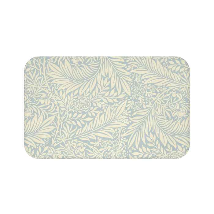 William Morris Bath Mat Larkspur Soft Blue Cream