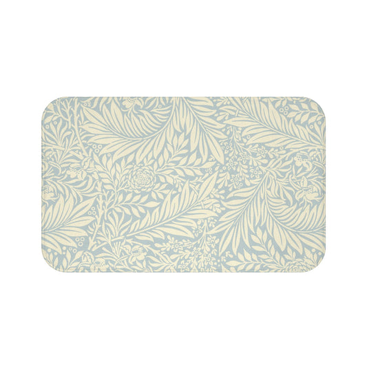 William Morris Bath Mat Larkspur Soft Blue Cream