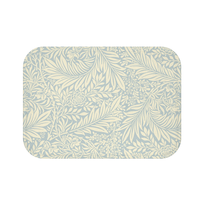 William Morris Bath Mat Larkspur Soft Blue Cream