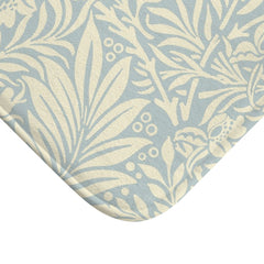 William Morris Bath Mat Larkspur Soft Blue Cream