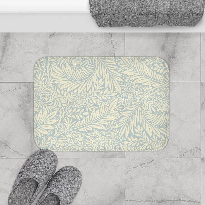 William Morris Bath Mat Larkspur Soft Blue Cream