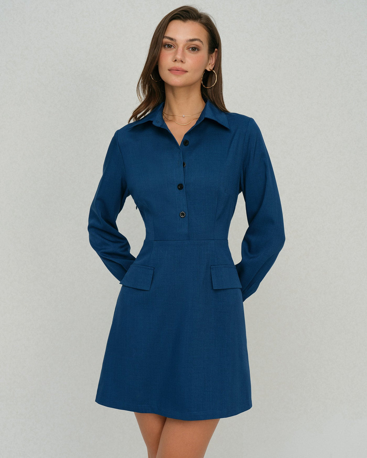 Blue Collar A-Line Mini Dress